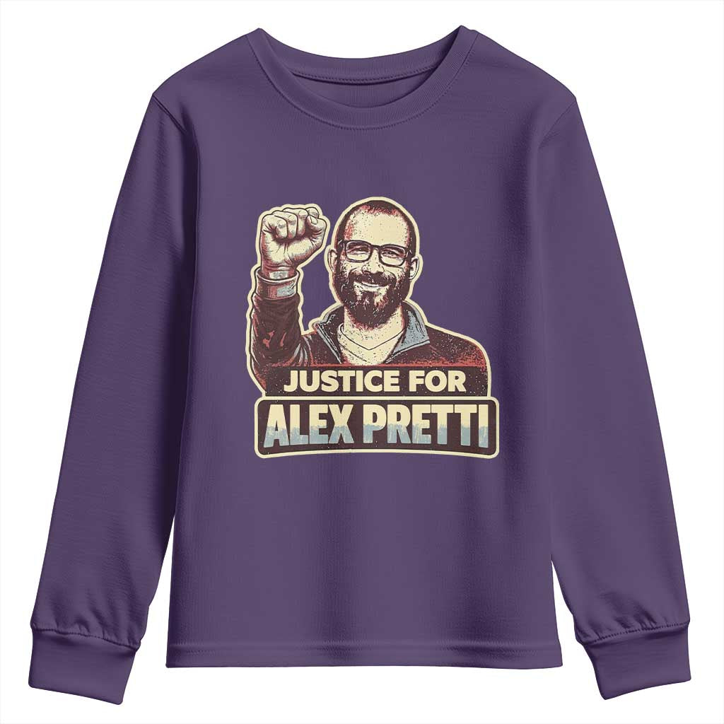Justice For Alex Youth Sweatshirt Minneapolis ICU Nurse Hero Support Gift TS12 Purple Print Your Wear
