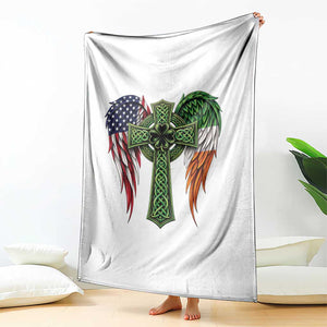 USA Flag Celtic Cross Irish American Throw Blanket St Patricks Day Gift TS12 Print Your Wear