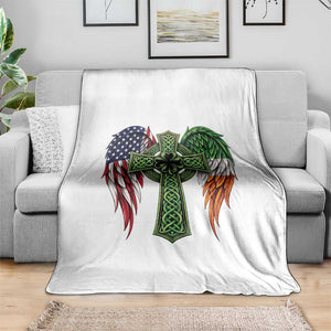 USA Flag Celtic Cross Irish American Throw Blanket St Patricks Day Gift TS12 Print Your Wear