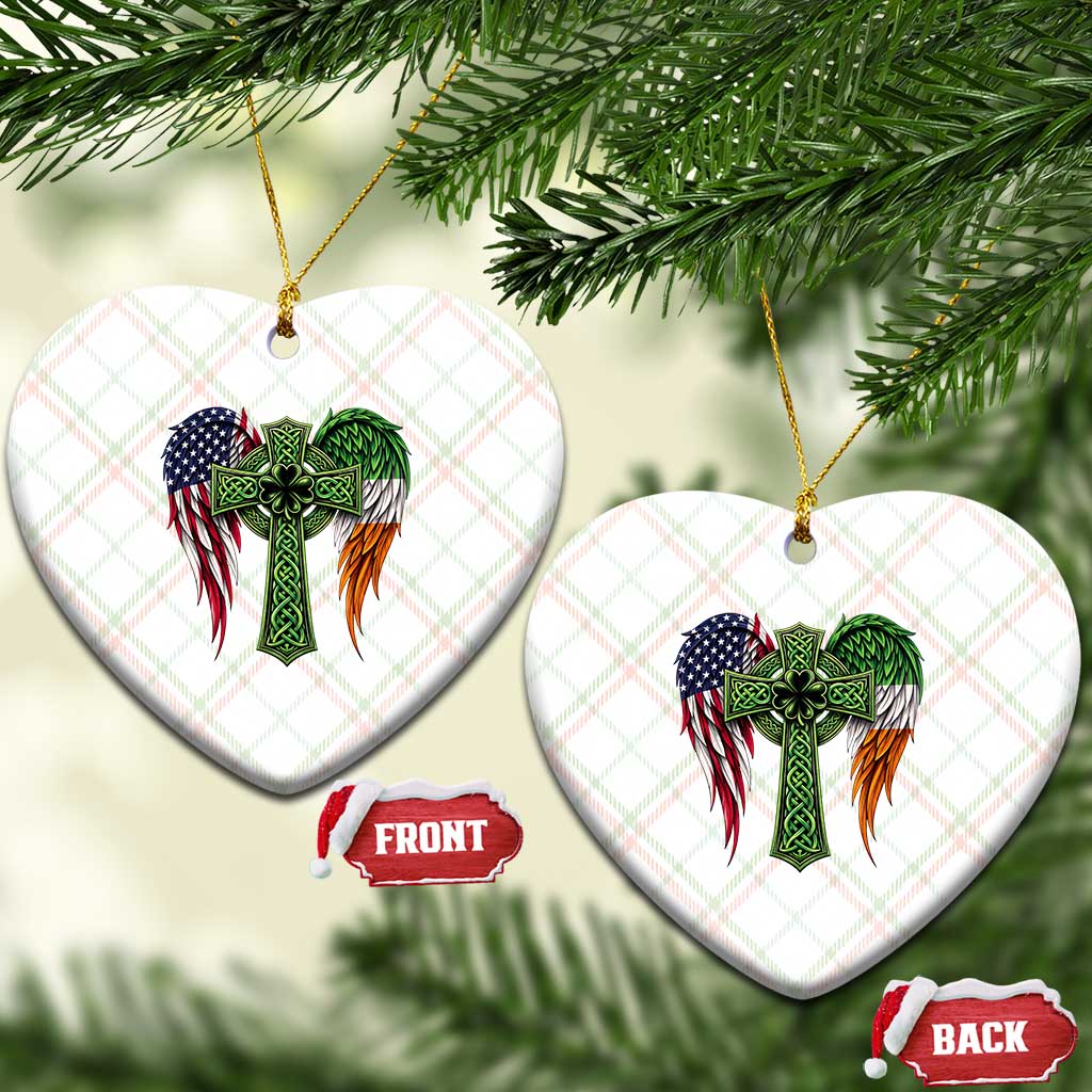 USA Flag Celtic Cross Irish American Ceramic Ornament St Patricks Day Gift TS12 Print Your Wear