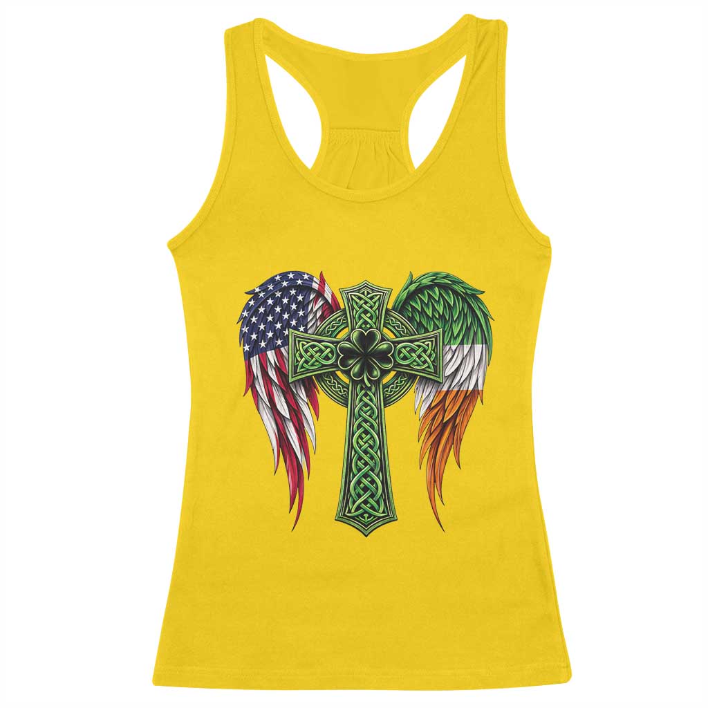USA Flag Celtic Cross Irish American Racerback Tank Top St Patricks Day Gift TS12 Daisy Print Your Wear