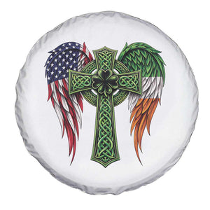 USA Flag Celtic Cross Irish American Spare Tire Cover St Patricks Day Gift TS12 Print Your Wear
