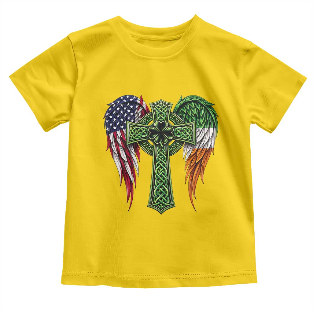 USA Flag Celtic Cross Irish American Toddler T Shirt St Patricks Day Gift TS12 Daisy Print Your Wear