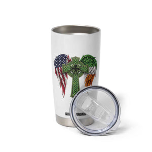 USA Flag Celtic Cross Irish American Tumbler Cup St Patricks Day Gift TS12 Print Your Wear