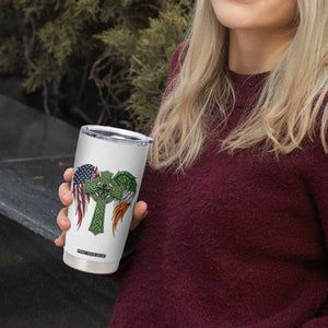 USA Flag Celtic Cross Irish American Tumbler Cup St Patricks Day Gift TS12 Print Your Wear