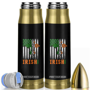 Irish American Pride Celtic Cross USA Flag Bullet Tumbler St Patricks Day Gift TS12 Black Print Your Wear