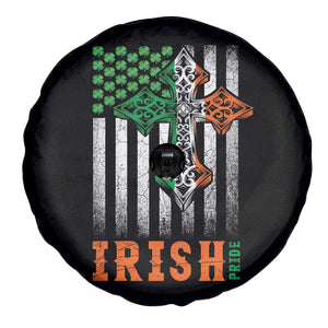 Irish American Pride Celtic Cross USA Flag Spare Tire Cover St Patricks Day Gift TS12 Print Your Wear