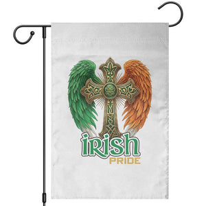 Irish Pride Celtic Cross Garden Flag Christian Gift TS12 White Print Your Wear