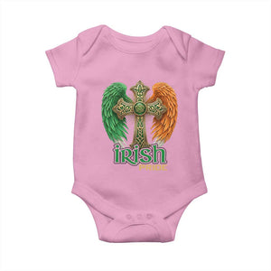 Irish Pride Celtic Cross Baby Onesie Christian Gift TS12 Light Pink Print Your Wear