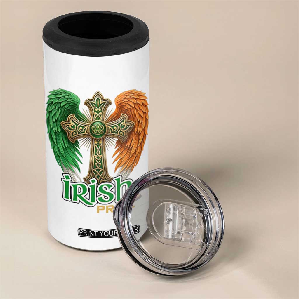 Irish Pride Celtic Cross 4 in 1 Can Cooler Tumbler Christian Gift TS12 Print Your Wear