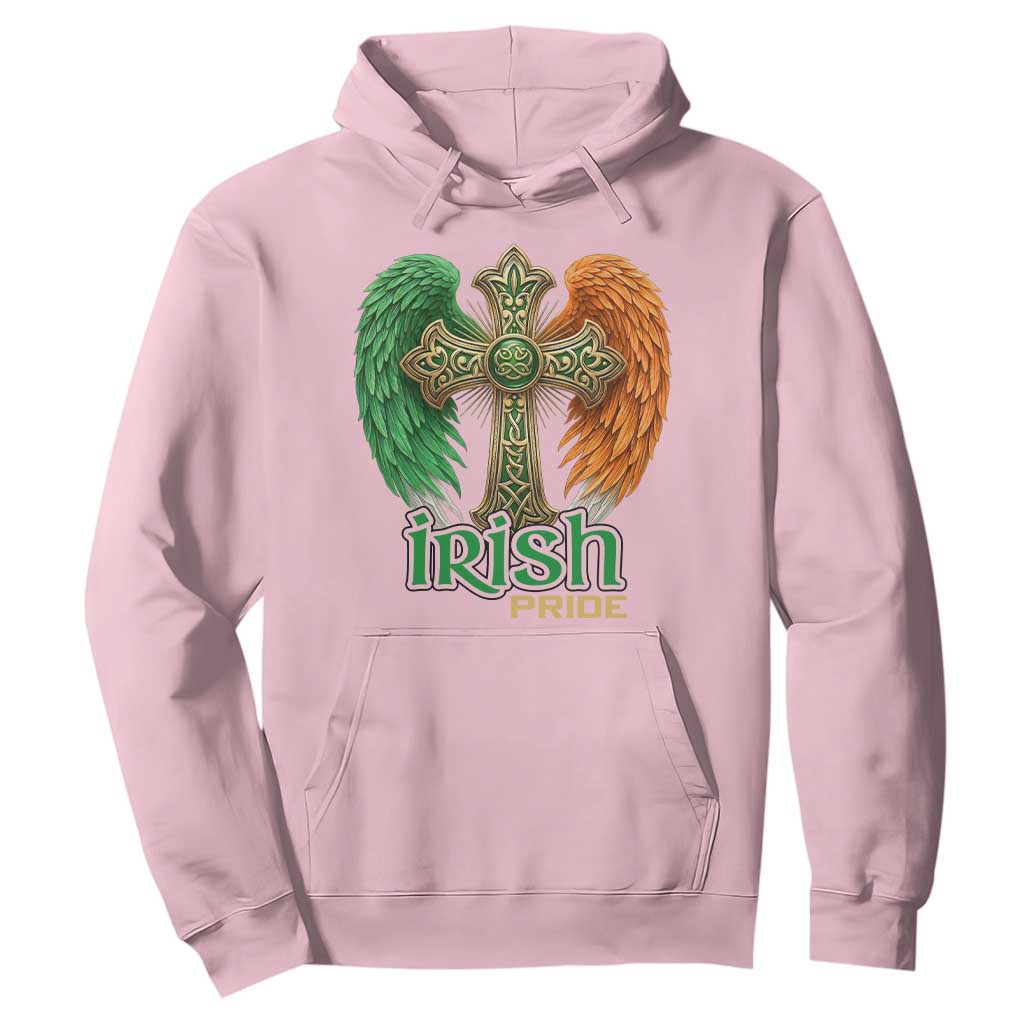 Irish Pride Celtic Cross Hoodie Christian Gift TS12 Light Pink Print Your Wear