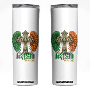 Irish Pride Celtic Cross Skinny Tumbler Christian Gift TS12 White Print Your Wear