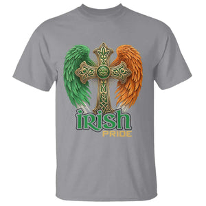 Irish Pride Celtic Cross T Shirt Christian Gift TS12 Sport Gray Print Your Wear