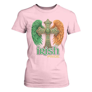 Irish Pride Celtic Cross T Shirt For Women Christian Gift TS12 Light Pink Print Your Wear