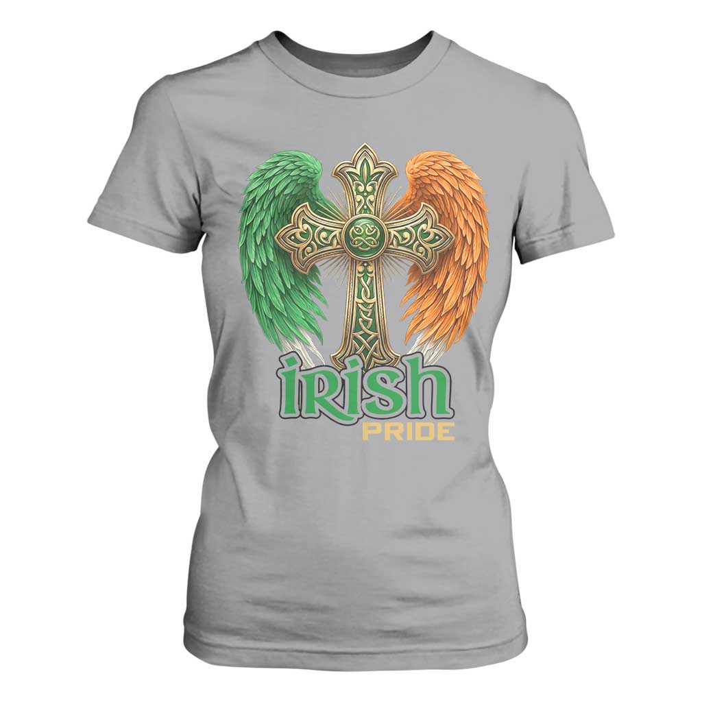 Irish Pride Celtic Cross T Shirt For Women Christian Gift TS12 Sport Gray Print Your Wear
