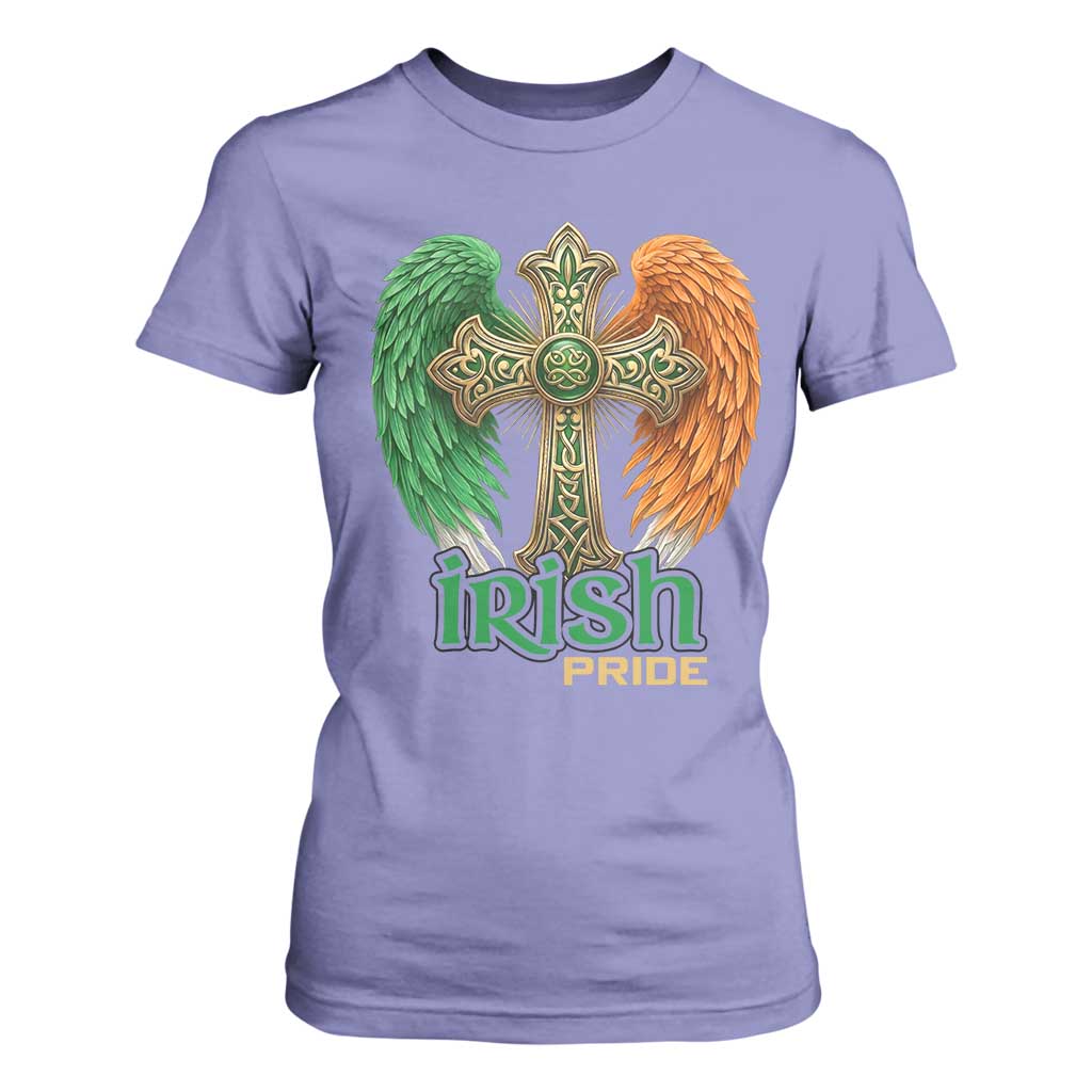 Irish Pride Celtic Cross T Shirt For Women Christian Gift TS12 Violet Print Your Wear