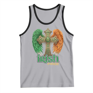 Irish Pride Celtic Cross Tank Top Christian Gift TS12 Athletic Heather Black Print Your Wear