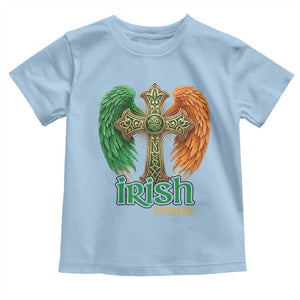 Irish Pride Celtic Cross Toddler T Shirt Christian Gift TS12 Light Blue Print Your Wear