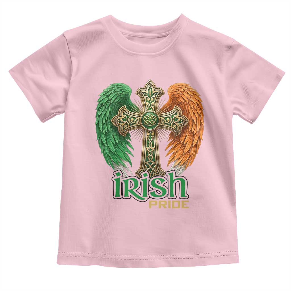 Irish Pride Celtic Cross Toddler T Shirt Christian Gift TS12 Light Pink Print Your Wear