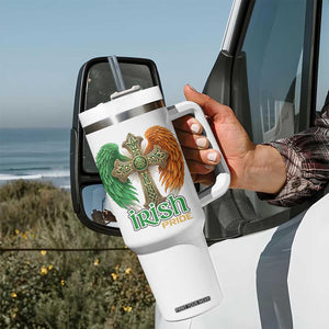 Irish Pride Celtic Cross Tumbler With Handle Christian Gift TS12 Print Your Wear