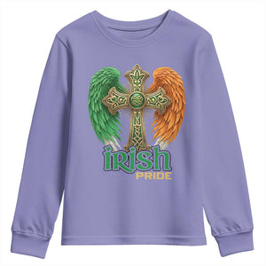 Irish Pride Celtic Cross Youth Sweatshirt Christian Gift TS12 Violet Print Your Wear