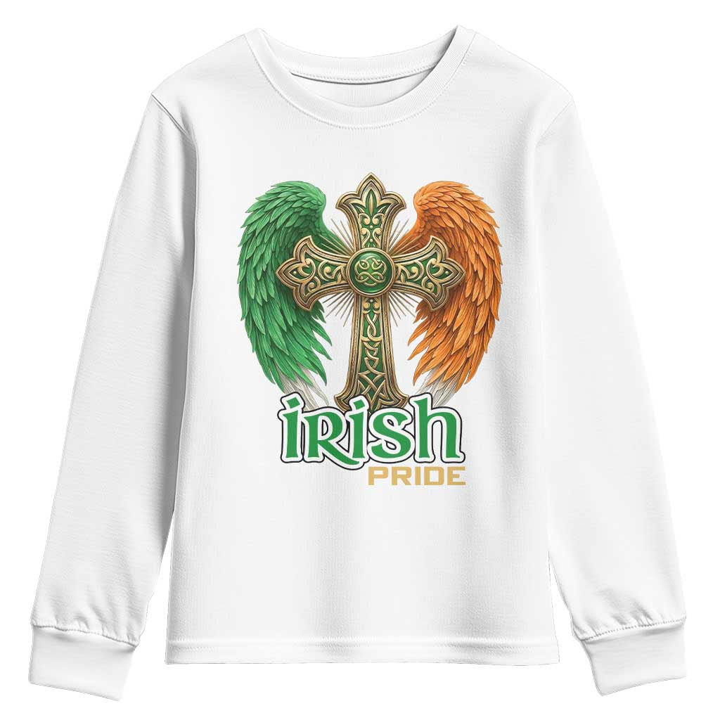 Irish Pride Celtic Cross Youth Sweatshirt Christian Gift TS12 White Print Your Wear