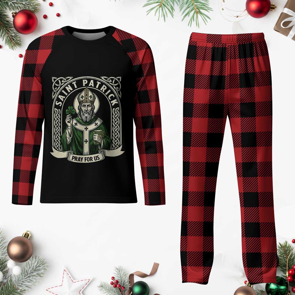 Saint Patrick Pray For Us Plaid Pajama Set St Patricks Day Religious Gift TS12 Buffalo Plaid Print Your Wear