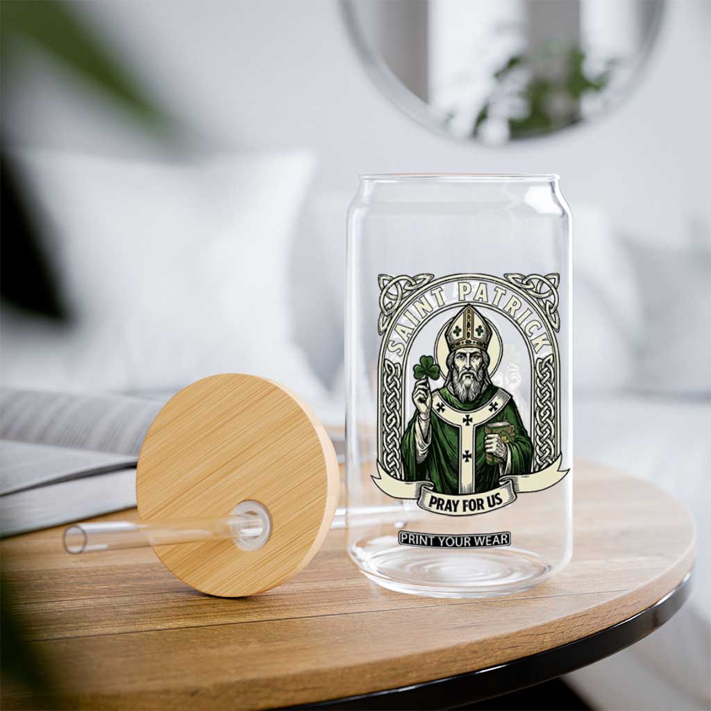 Saint Patrick Pray For Us Glass Can St Patricks Day Religious Gift TS12 Print Your Wear