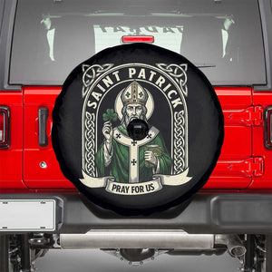 Saint Patrick Pray For Us Spare Tire Cover St Patricks Day Religious Gift TS12 Black Print Your Wear