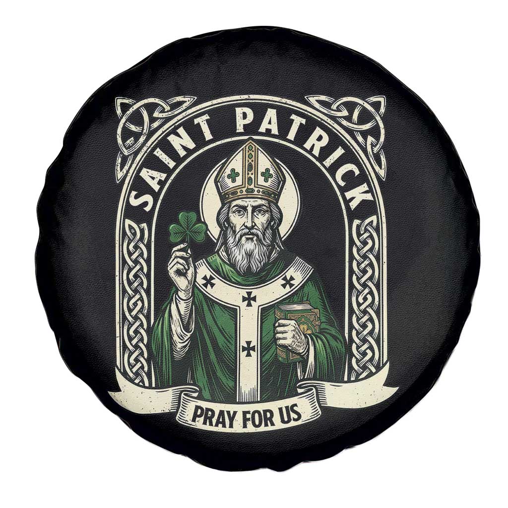 Saint Patrick Pray For Us Spare Tire Cover St Patricks Day Religious Gift TS12 Print Your Wear