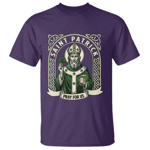 Saint Patrick Pray For Us T Shirt St Patricks Day Religious Gift TS12 Purple Print Your Wear