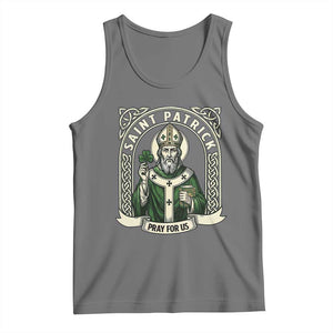 Saint Patrick Pray For Us Tank Top St Patricks Day Religious Gift TS12 Black Heather Print Your Wear