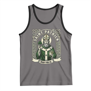 Saint Patrick Pray For Us Tank Top St Patricks Day Religious Gift TS12 Deep Heather Black Print Your Wear