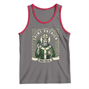 Saint Patrick Pray For Us Tank Top St Patricks Day Religious Gift TS12 Deep Heather Red Print Your Wear