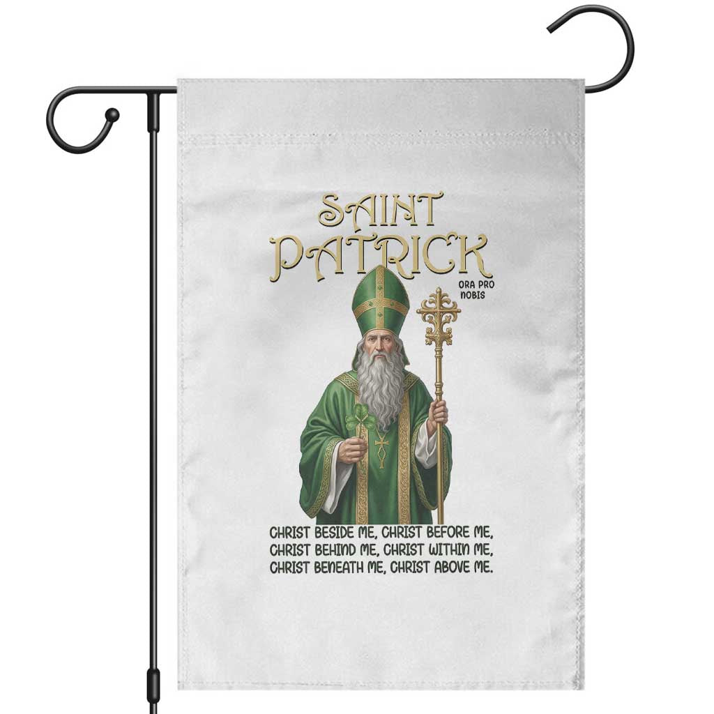 Saint Patrick Ora Pro Nobis Garden Flag Irish Christian Prayer TS12 White Print Your Wear