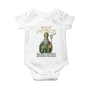 Saint Patrick Ora Pro Nobis Baby Onesie Irish Christian Prayer TS12 White Print Your Wear