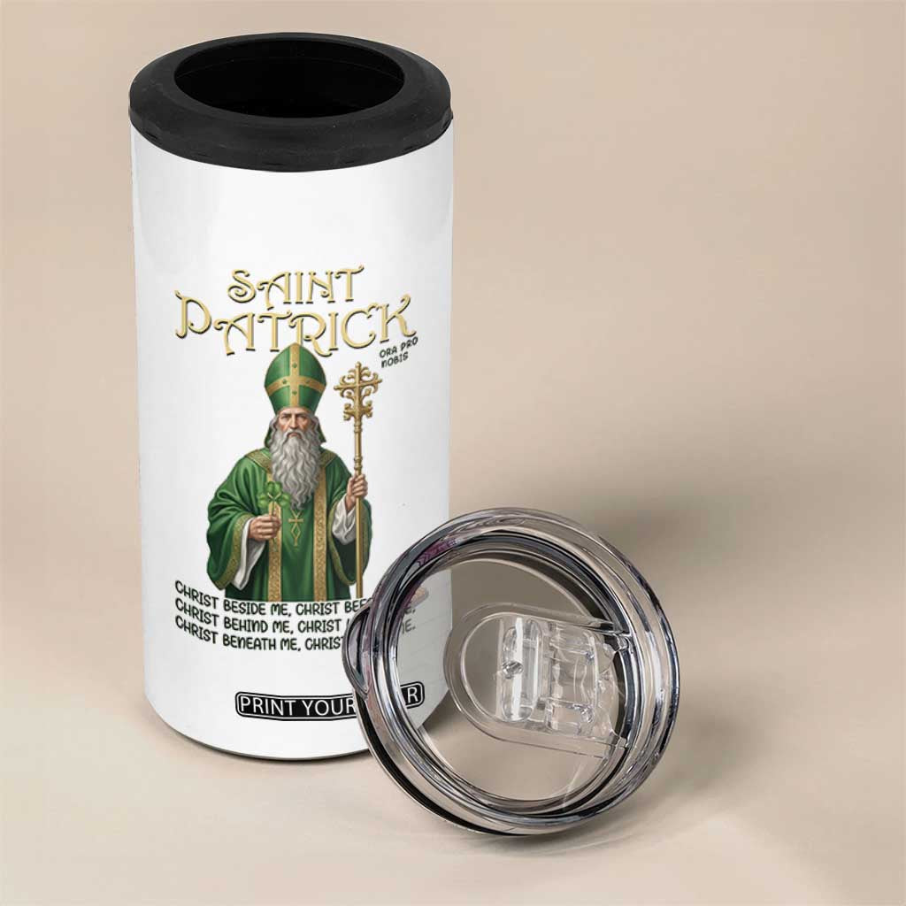Saint Patrick Ora Pro Nobis 4 in 1 Can Cooler Tumbler Irish Christian Prayer TS12 Print Your Wear