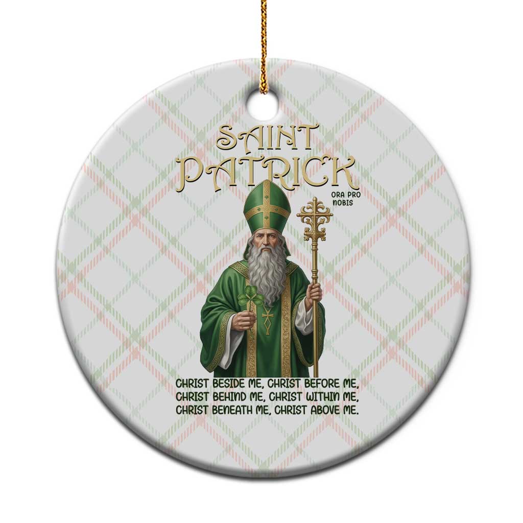 Saint Patrick Ora Pro Nobis Ceramic Ornament Irish Christian Prayer TS12 1pc Christmas Plaid Print Your Wear