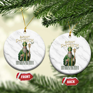 Saint Patrick Ora Pro Nobis Ceramic Ornament Irish Christian Prayer TS12 1pc White Marble Print Your Wear