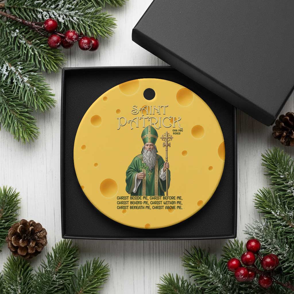 Saint Patrick Ora Pro Nobis Ceramic Ornament Irish Christian Prayer TS12 1pc Yellow Cheese Print Your Wear