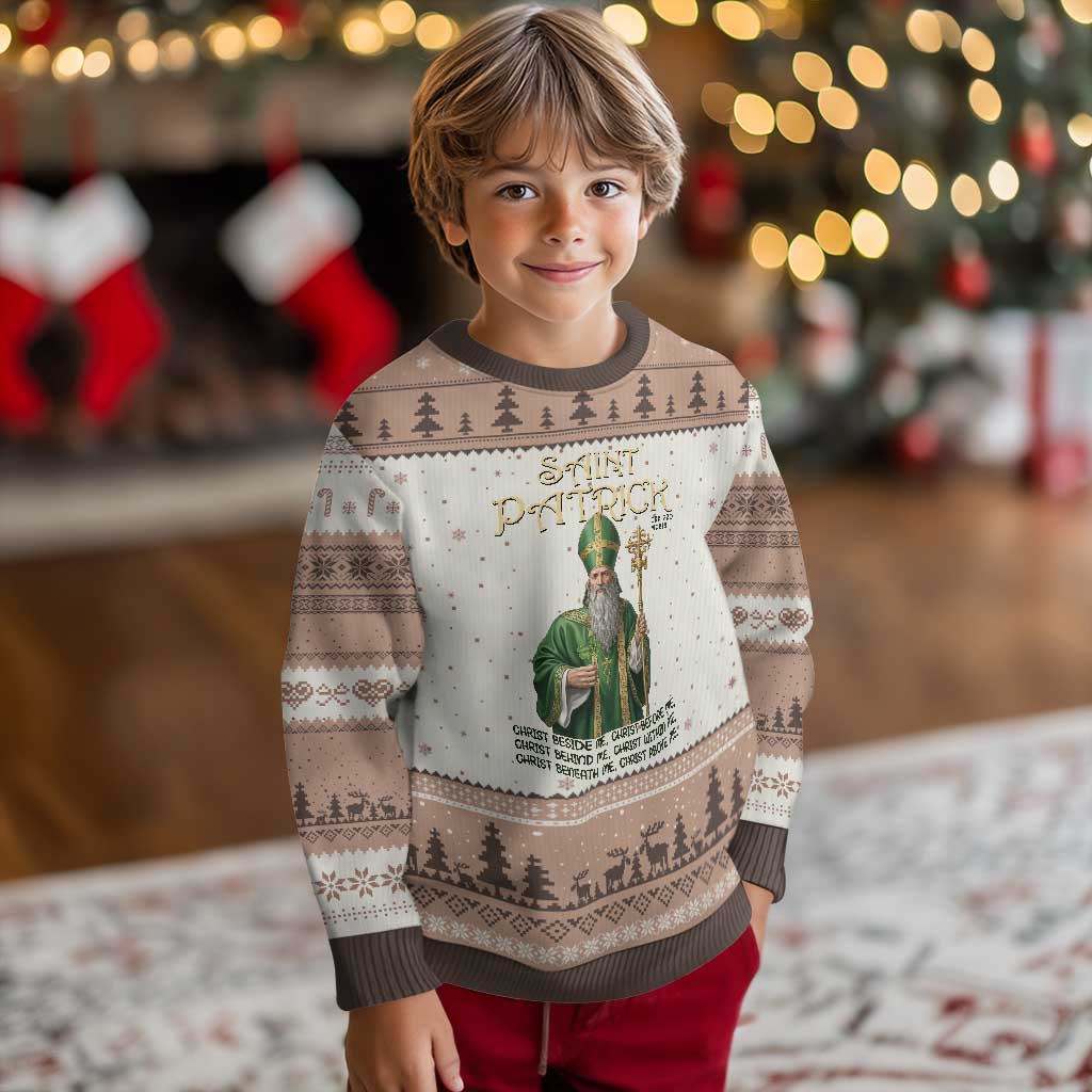 Saint Patrick Ora Pro Nobis Ugly Christmas Sweater Irish Christian Prayer TS12 Mocha Mousse Print Your Wear