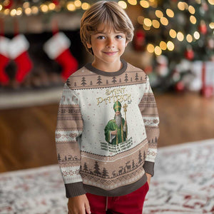 Saint Patrick Ora Pro Nobis Ugly Christmas Sweater Irish Christian Prayer TS12 Mocha Mousse Print Your Wear