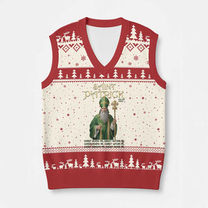Saint Patrick Ora Pro Nobis V-Neck Knit Sweater Vest Irish Christian Prayer TS12 Beige Red Print Your Wear