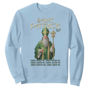 Saint Patrick Ora Pro Nobis Sweatshirt Irish Christian Prayer TS12 Light Blue Print Your Wear