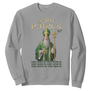 Saint Patrick Ora Pro Nobis Sweatshirt Irish Christian Prayer TS12 Sport Gray Print Your Wear