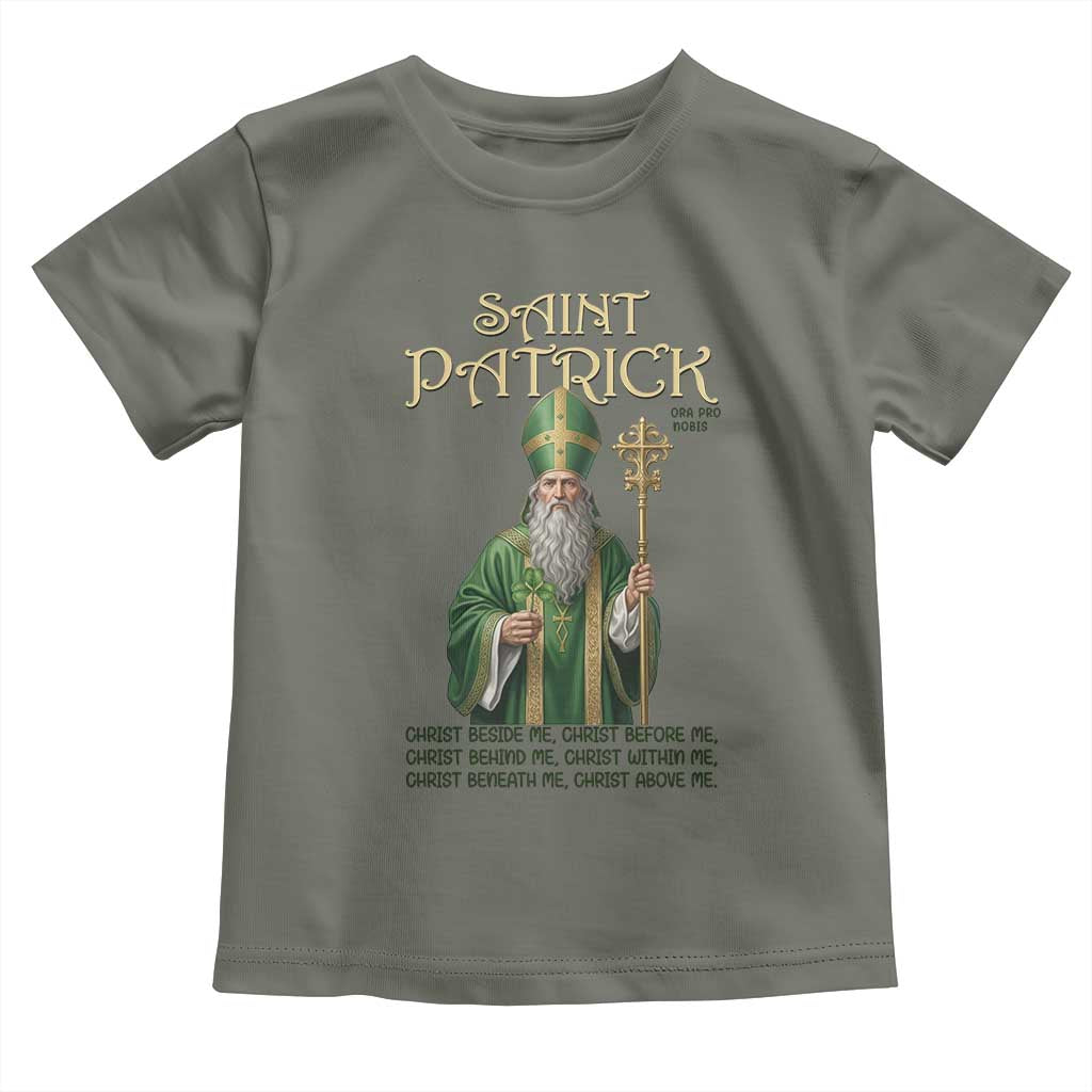 Saint Patrick Ora Pro Nobis Toddler T Shirt Irish Christian Prayer TS12 Military Green Print Your Wear