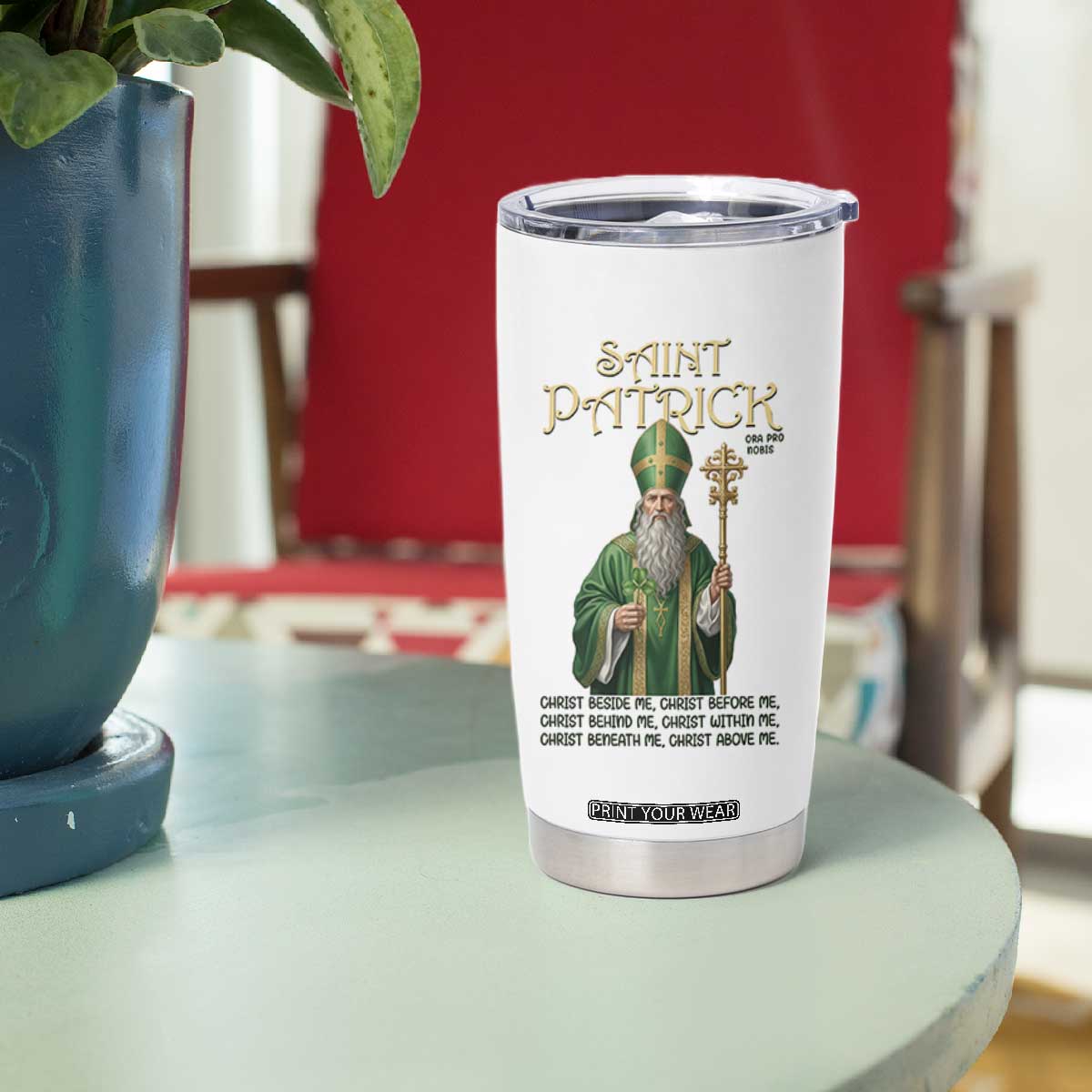 Saint Patrick Ora Pro Nobis Tumbler Cup Irish Christian Prayer TS12 Print Your Wear
