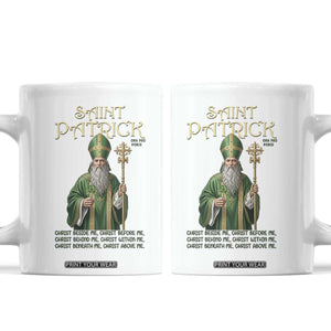Saint Patrick Ora Pro Nobis Coffee Mug Irish Christian Prayer TS12 White Print Your Wear