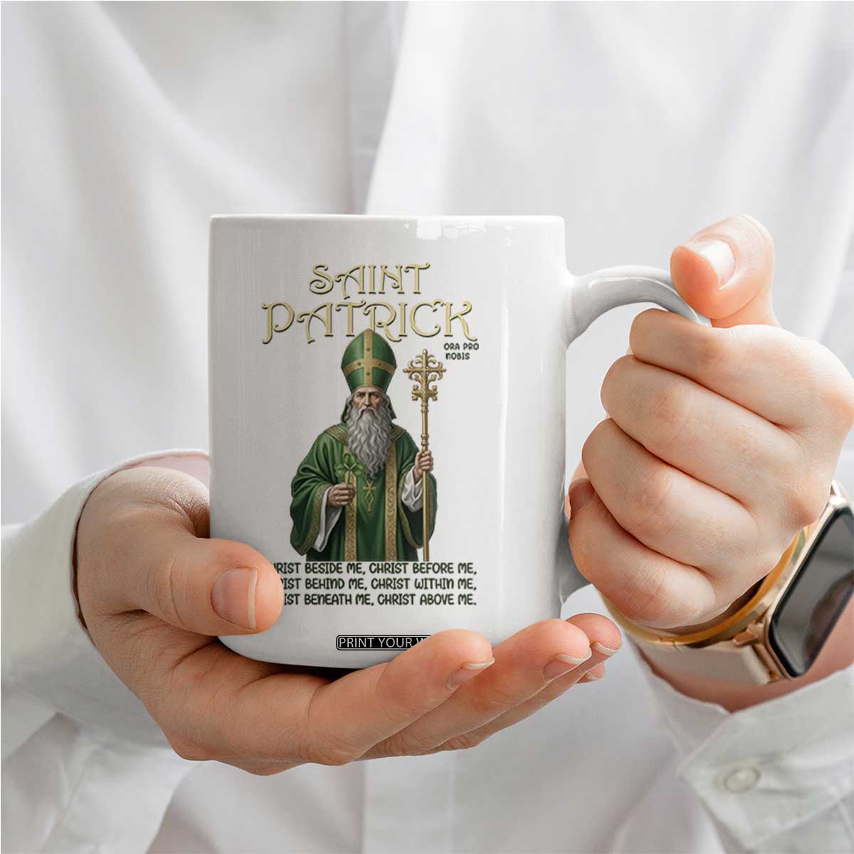 Saint Patrick Ora Pro Nobis Coffee Mug Irish Christian Prayer TS12 Print Your Wear
