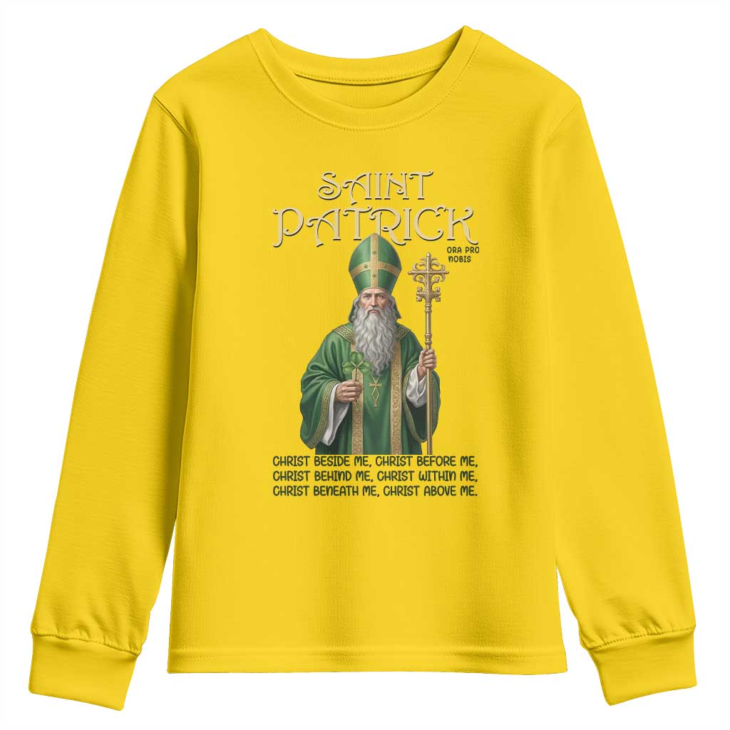 Saint Patrick Ora Pro Nobis Youth Sweatshirt Irish Christian Prayer TS12 Daisy Print Your Wear